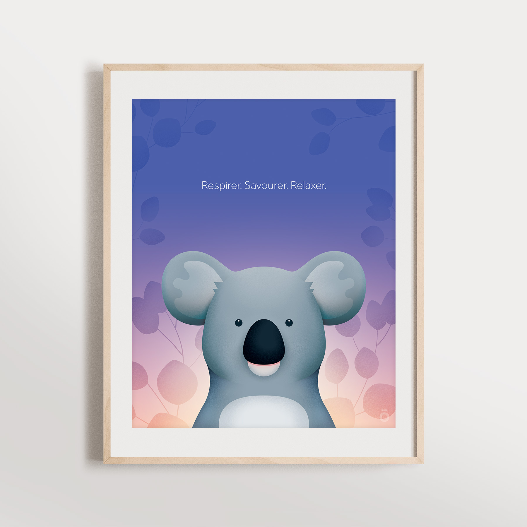 Affiche koala - Crépuscule violet