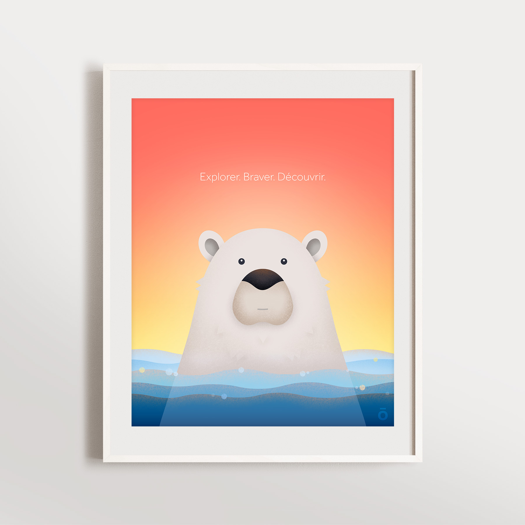 Affiche ours polaire - Bain de soleil