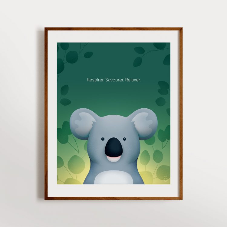 Affiche koala - Forêt émeraude