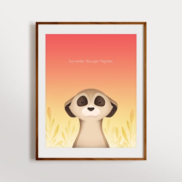 Affiche suricate – Chaleur du désert