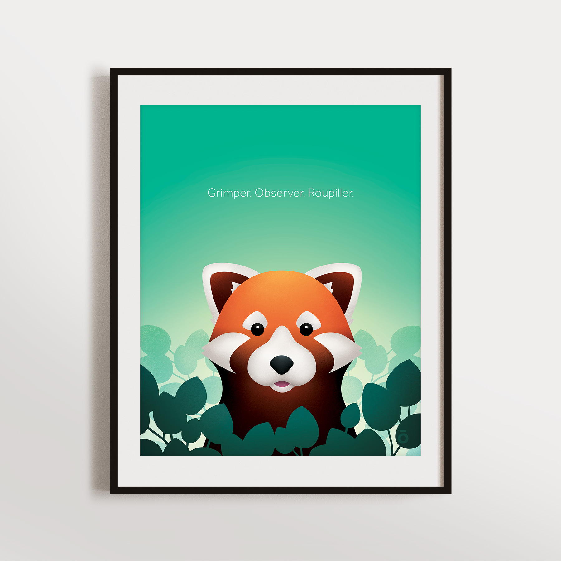 Affiche panda roux – Jardins mentholés