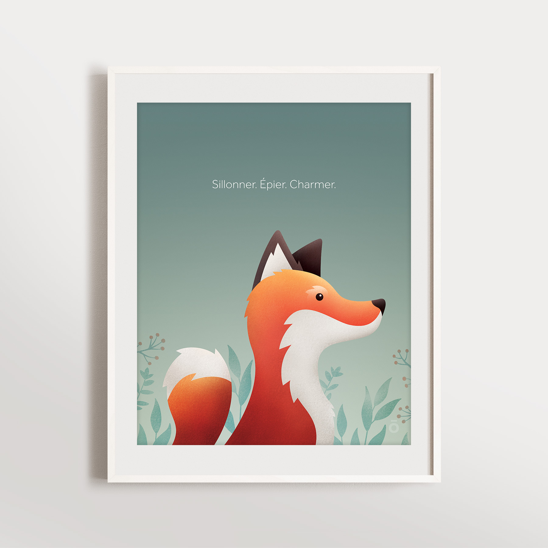 Affiche renard – Vert lichen