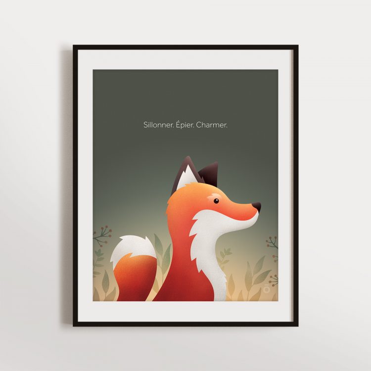 Affiche renard – Lueur du boisé