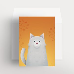 Carte de souhaits – Trois petits chats (Jaune – Temps des récoltes)