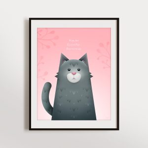 Affiche – Trois petits chats (Rose – Doux parfum)